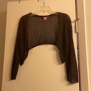 Brown knit shrug, size XL